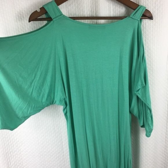 James & Joy Cold Shoulder Tunic/Dress Medium Mint Green - Picture 4 of 6